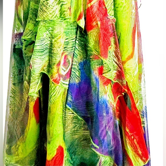 Beautiful Vibrant Peacock Inspired Dress *NWT - Picture 12 of 14